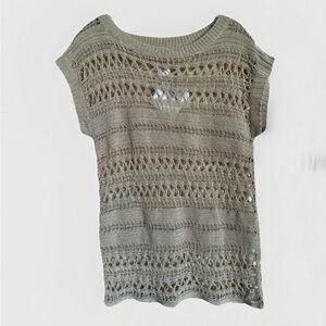 Anne Klein Open Knit Light Weight Sweater Blouse, Women’s size Large